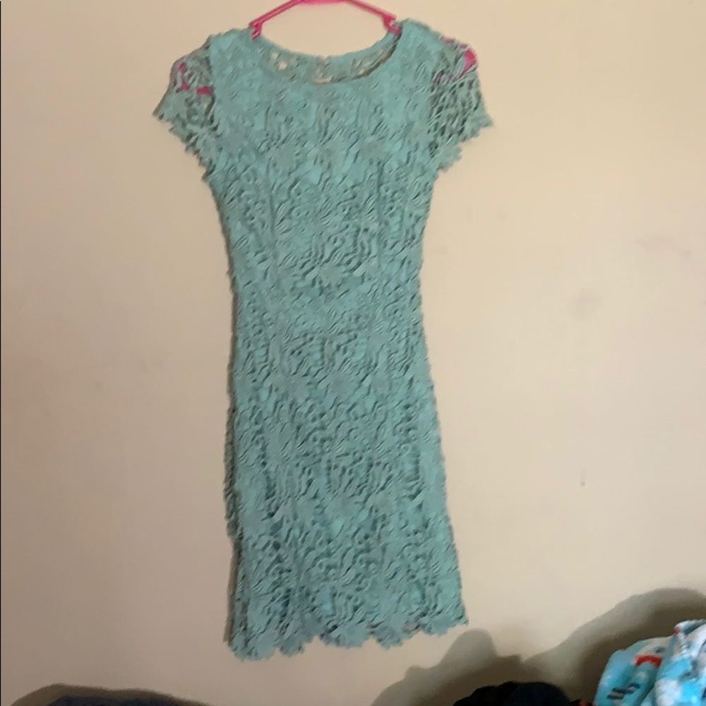 lulu’s mint green lace dress
